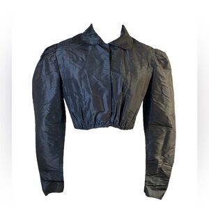 Antique 30’s Victorian Silk Corset Blouse-Crop Top Camisole Collar  VTG S/M